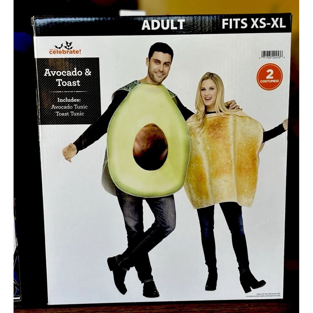 Celebrate! Avocado & Toast Couples Costume Set Tunic Multicolor XS-XL